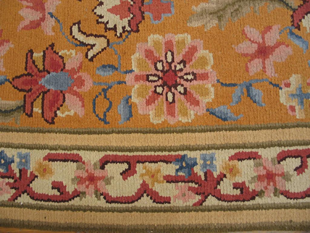 Hand-Knotted Antique Savonnerie Design Rug For Sale