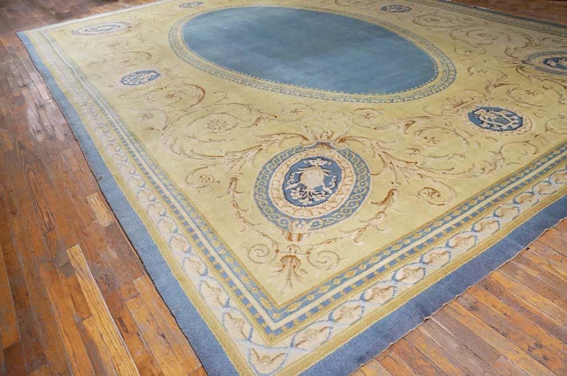 Hand-Knotted 19th Century French Neo Classical Savonnerie Carpet ( 12'9