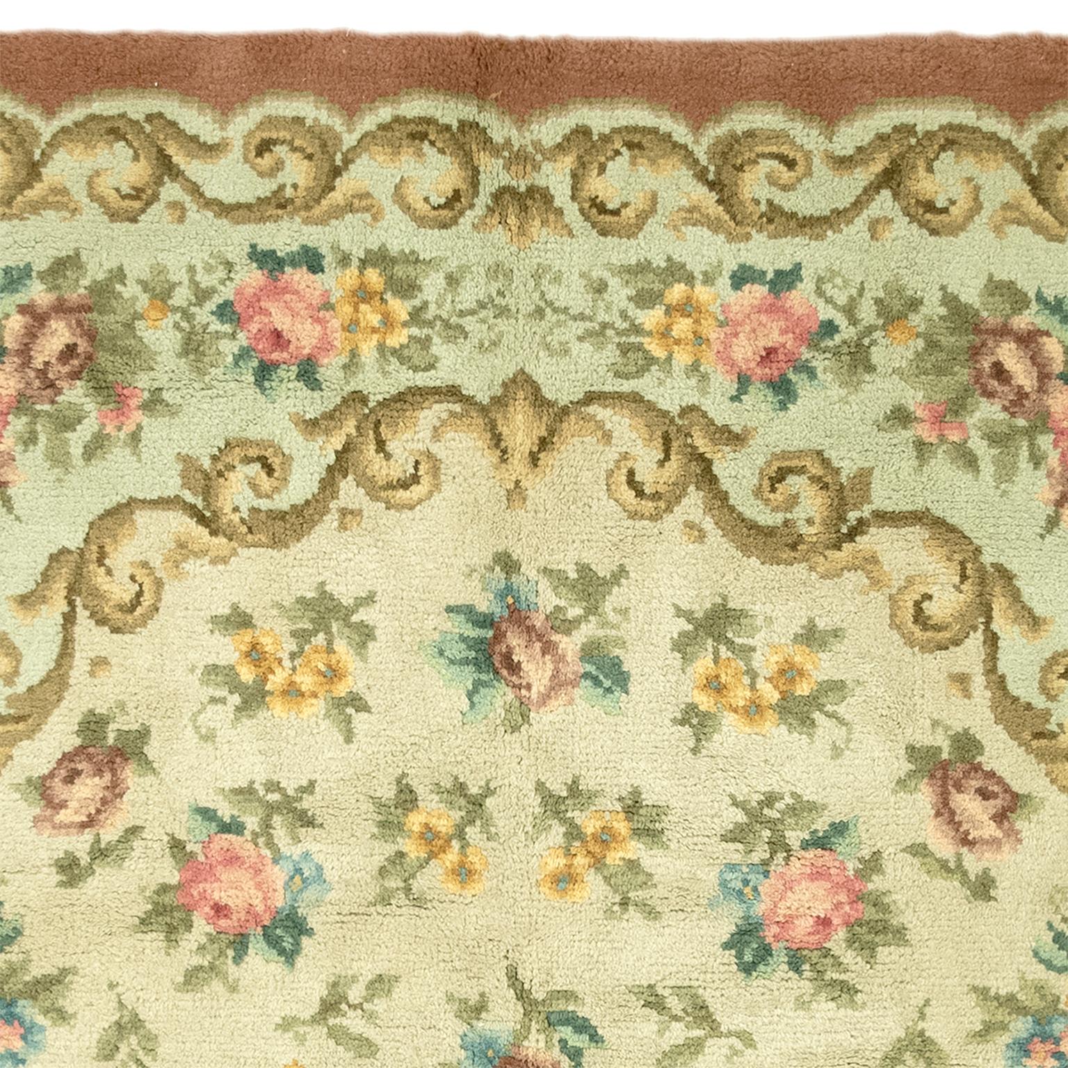 Antiker Savonnerie-Teppich aus Seidenholz (Handgewebt) im Angebot