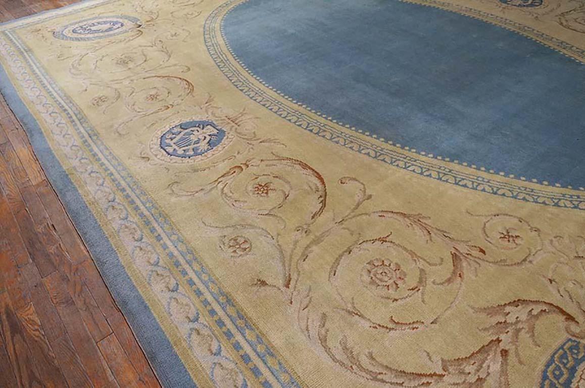 Late 19th Century 19th Century French Neo Classical Savonnerie Carpet ( 12'9