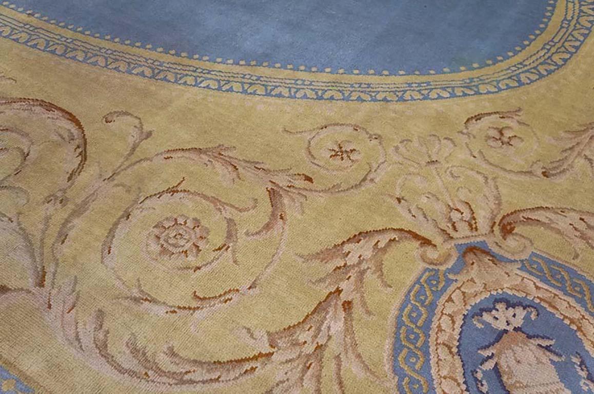 Wool 19th Century French Neo Classical Savonnerie Carpet ( 12'9