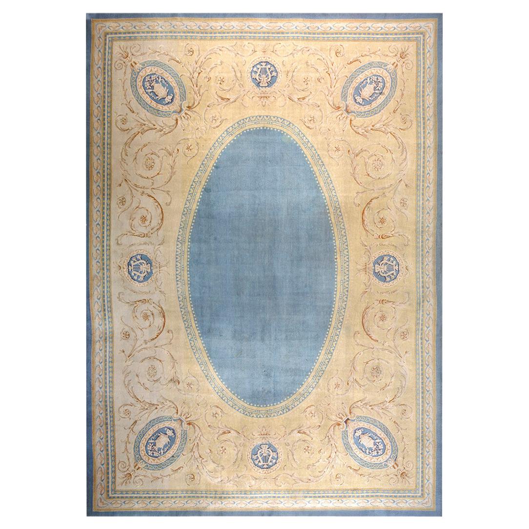 19th Century French Neo Classical Savonnerie Carpet ( 12'9" x 18'4" -390 x 560 ) For Sale