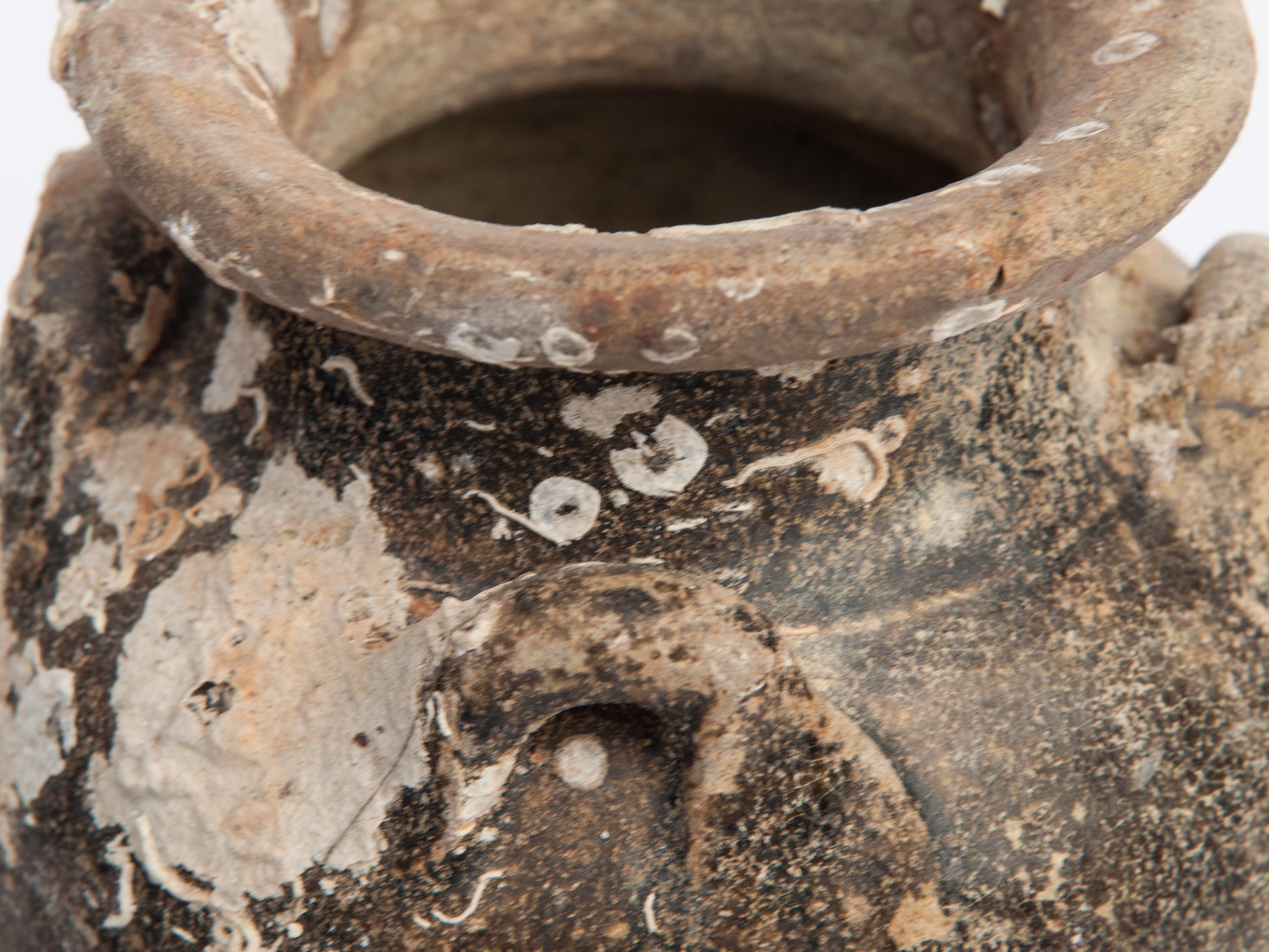 Antique Sawankhalok Jar with Encrustations, Sawankhalok, Thailand, 15th Century 4
