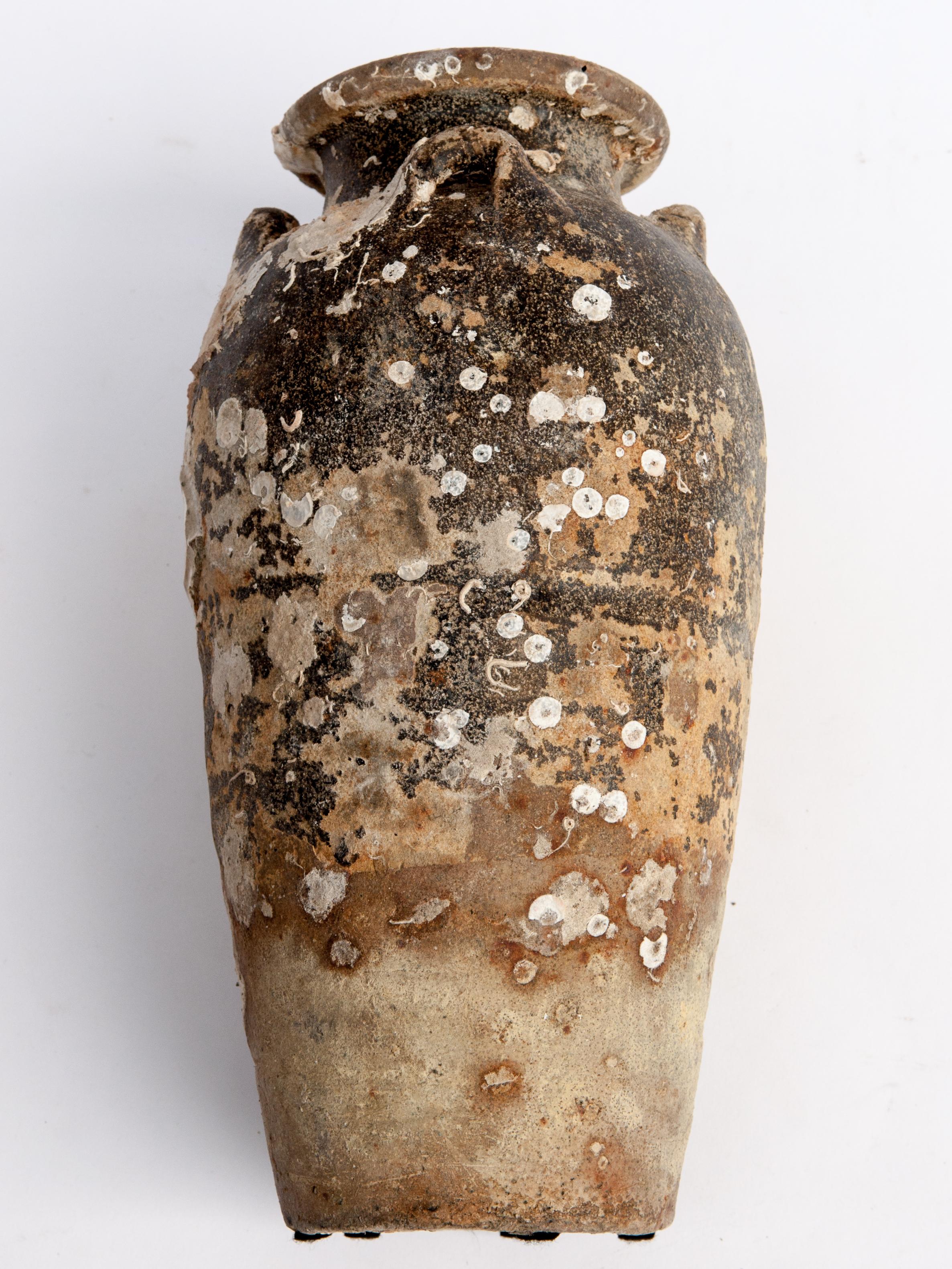 Antique Sawankhalok Jar with Encrustations, Sawankhalok, Thailand, 15th Century 6