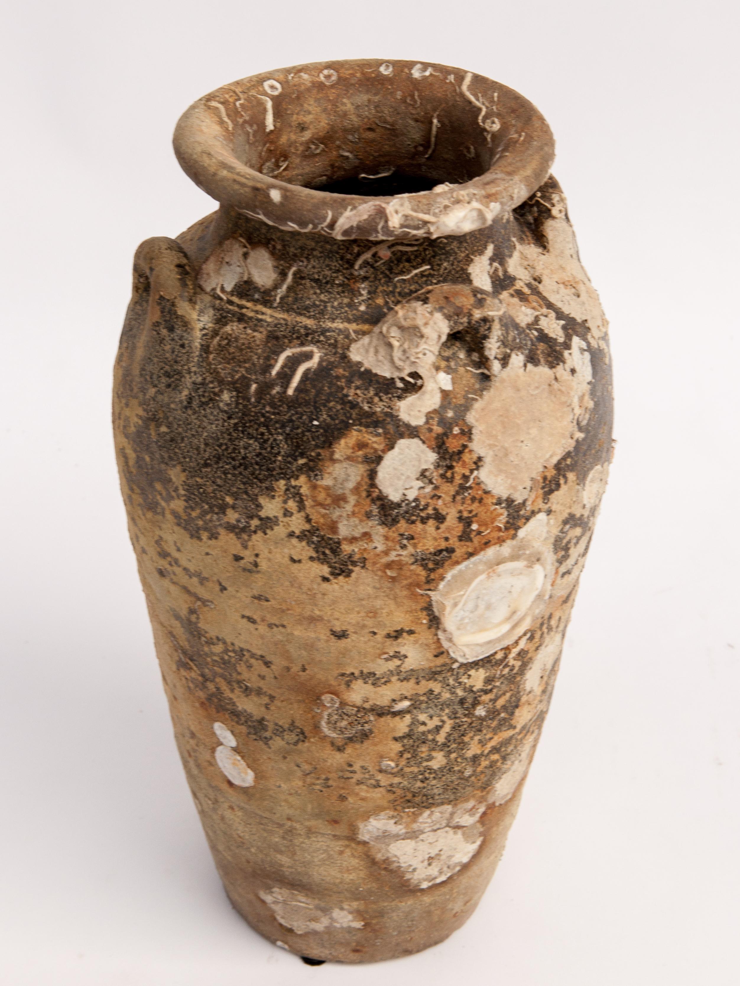 18th Century and Earlier Antique Sawankhalok Jar with Encrustations, Sawankhalok, Thailand, 15th Century