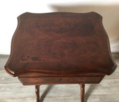 Antique Sawing Two-Drawer Table Stand with Drawers