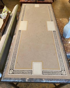 Antique Scagliola Marble-Top Table on a Contemporary Base