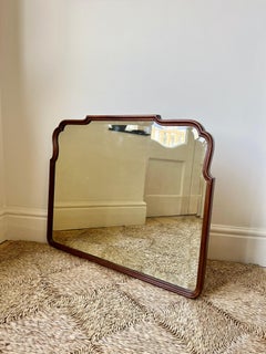 Antique scallop edged wall mirror, England c.1920-30s