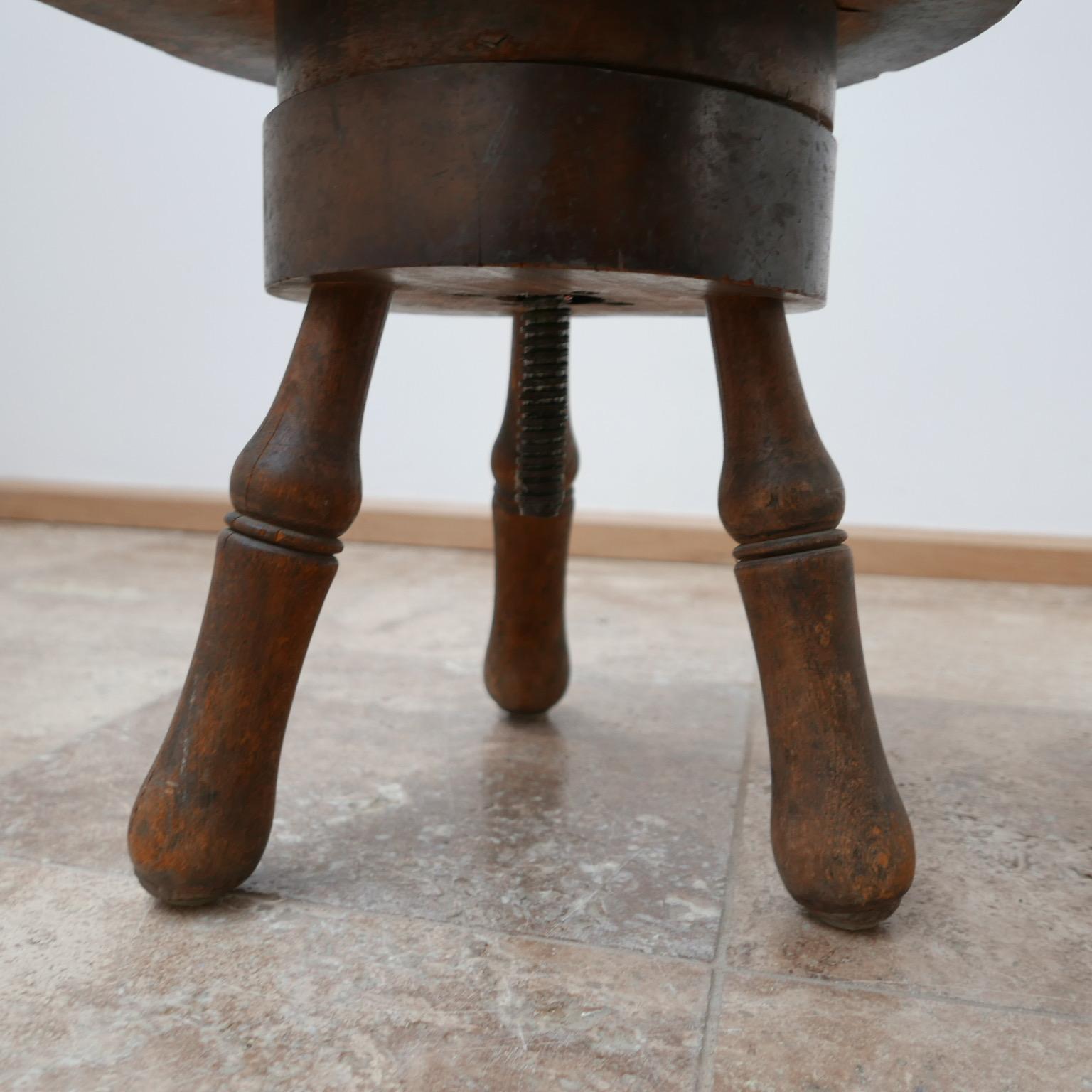 Antique Scandinavian Adjustable Stool 5