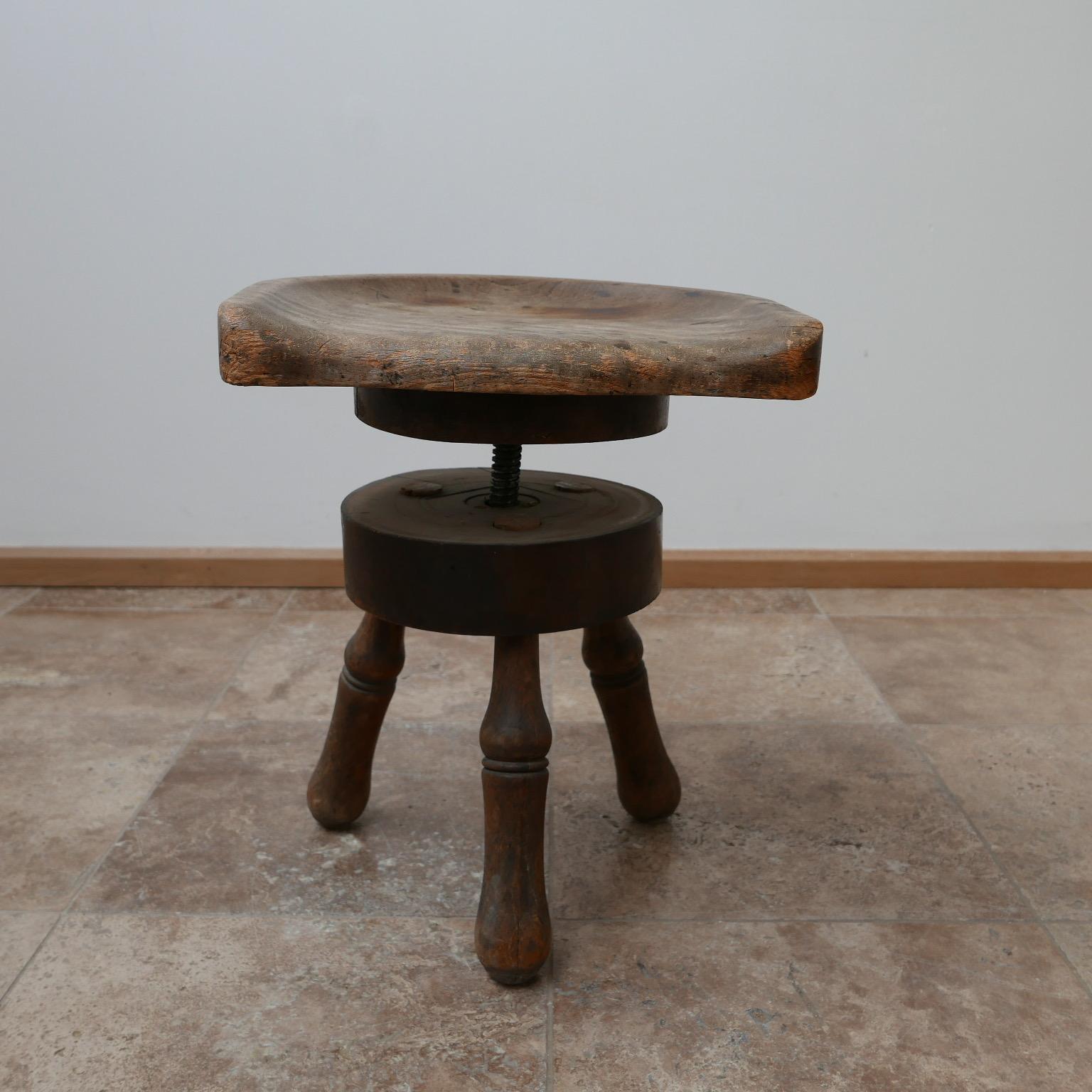 Antique Scandinavian Adjustable Stool 9