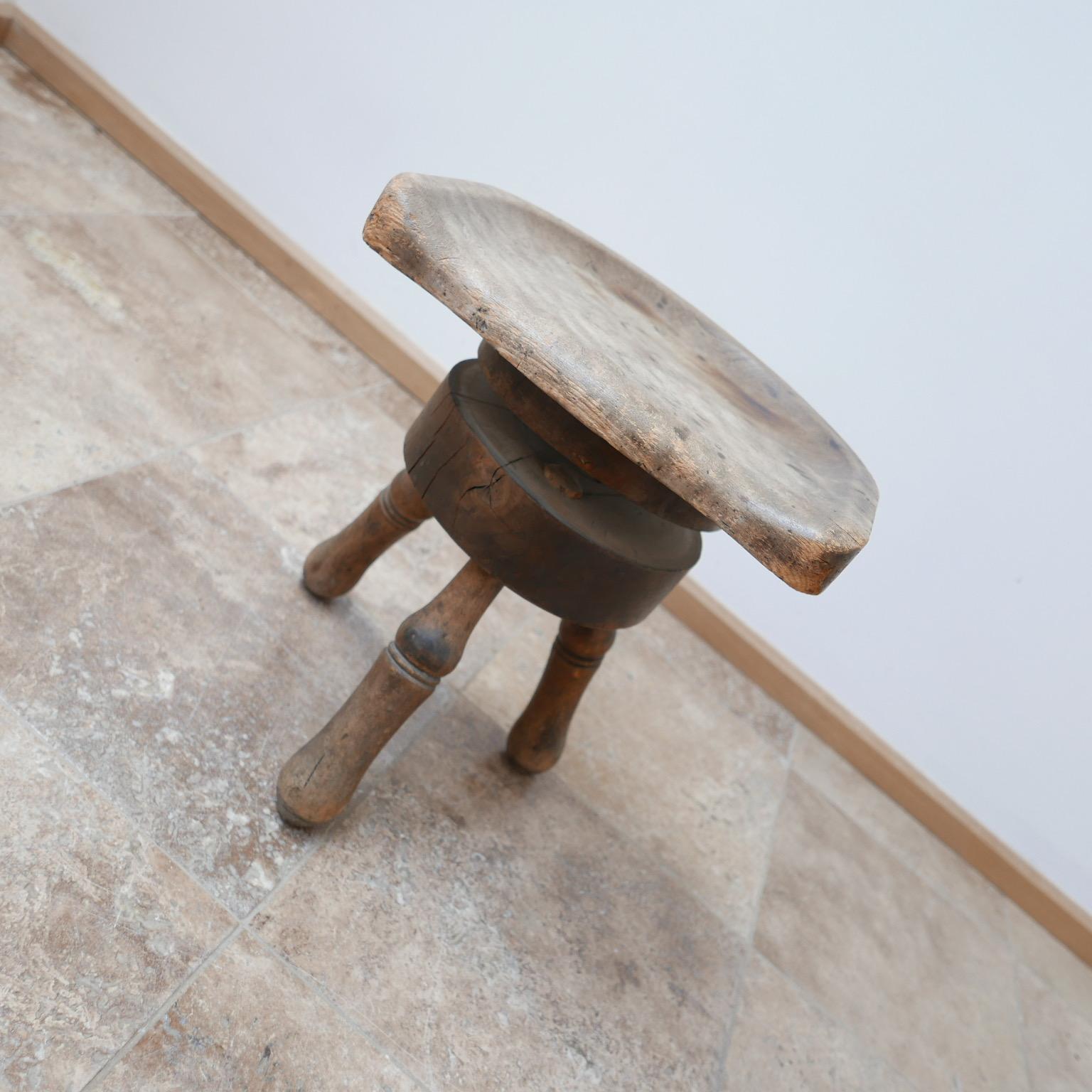 Wood Antique Scandinavian Adjustable Stool