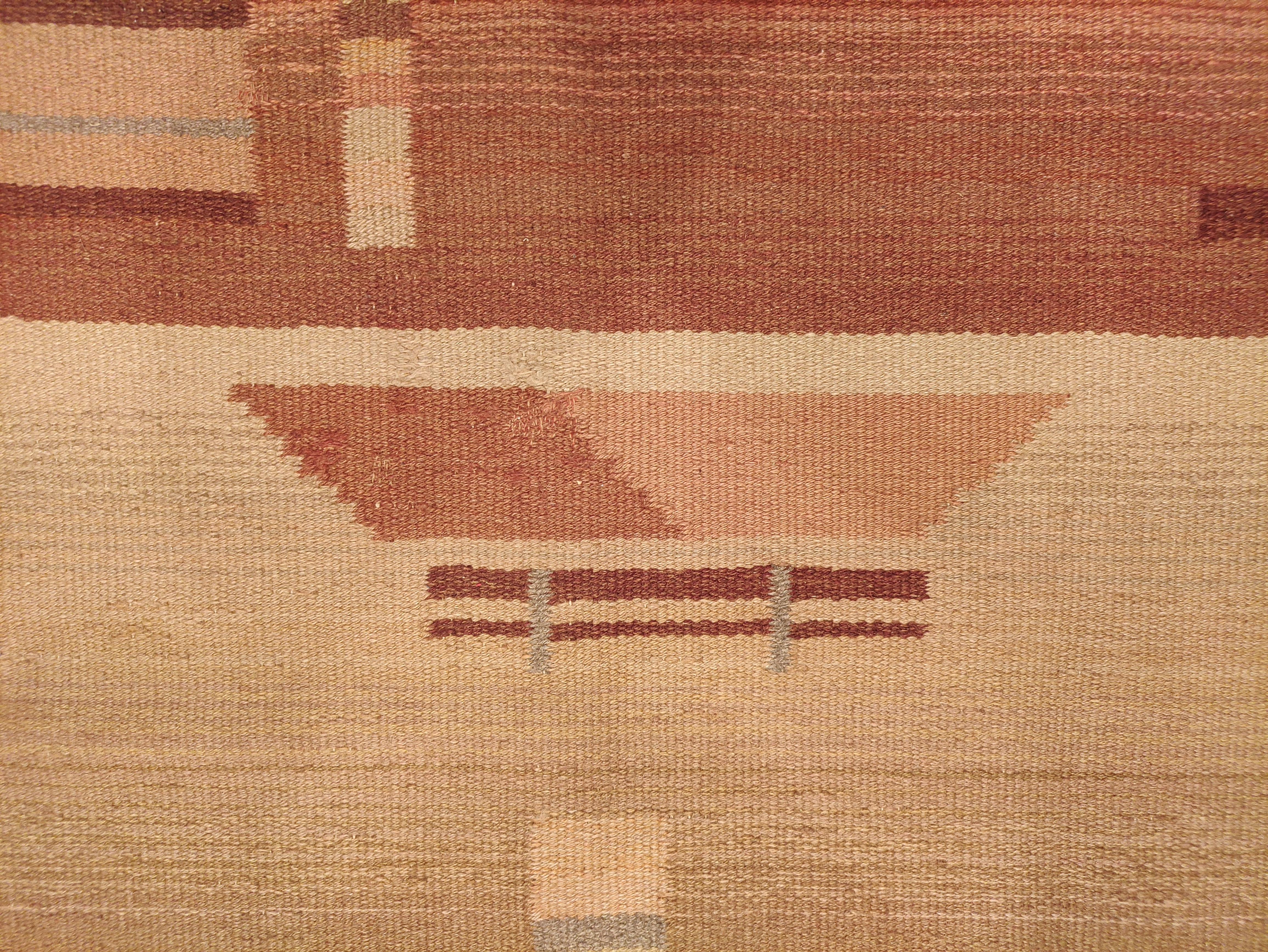 Antiker skandinavischer Art-Déco-/Bauhaus-Teppich von Laila Karttunen (Finnisch) im Angebot