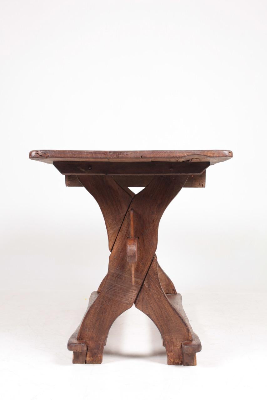 Antique Scandinavian Baroque Table in Patinated Solid Oak, 18th Century 6