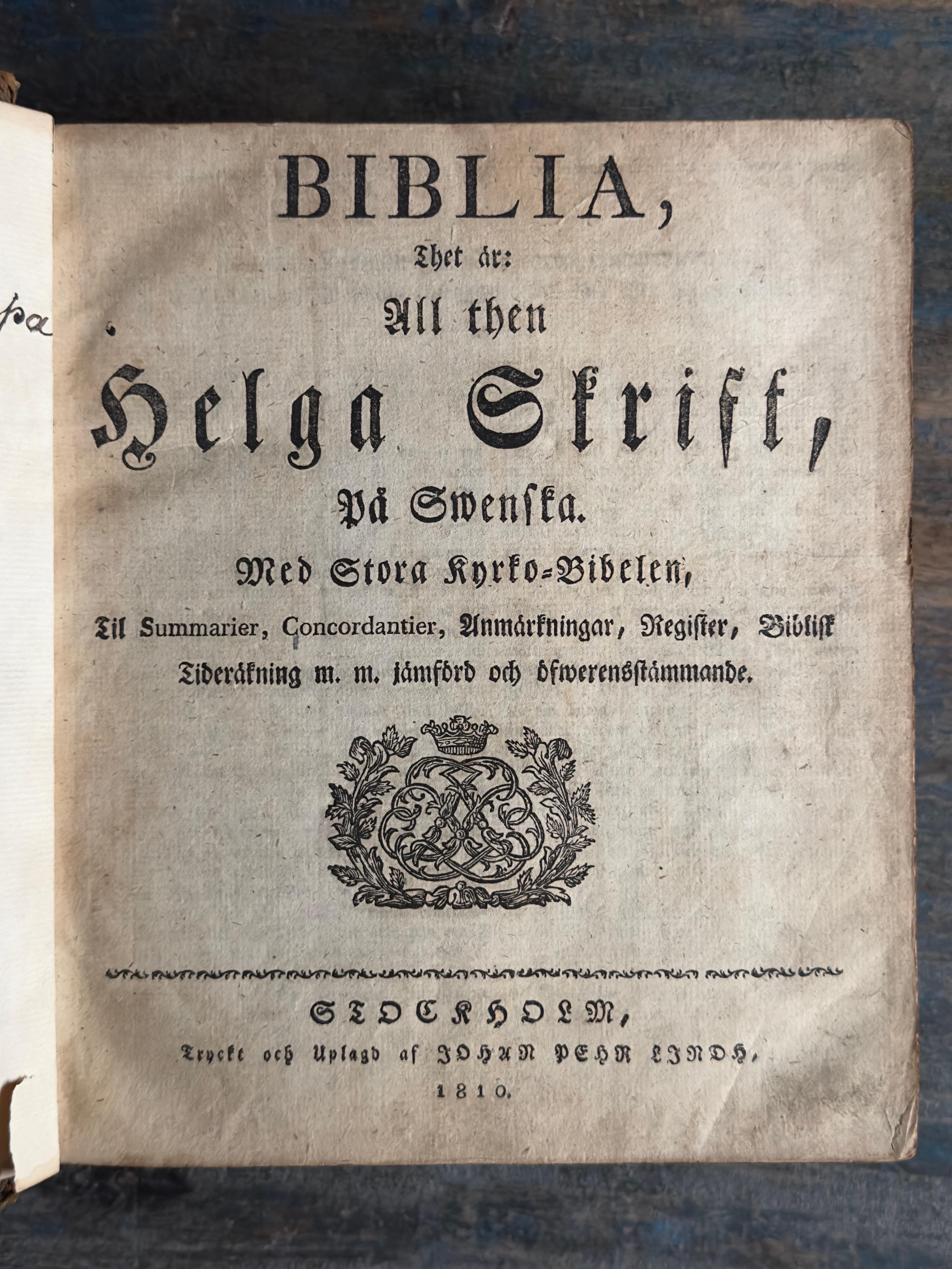 Antique Scandinavian Bible, Norway 1810 For Sale 5