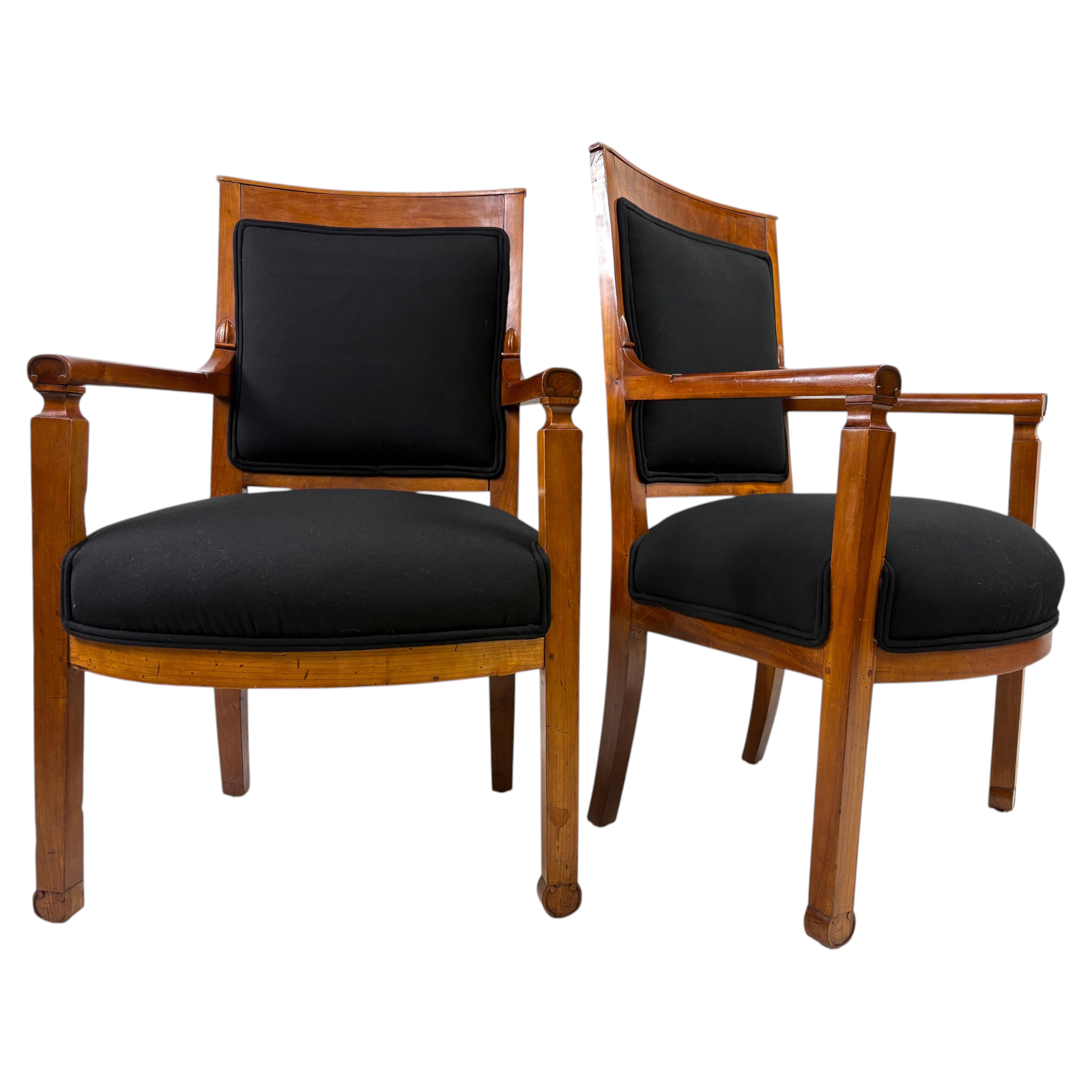 Antique Scandinavian Biedermeier armchairs/a pair For Sale