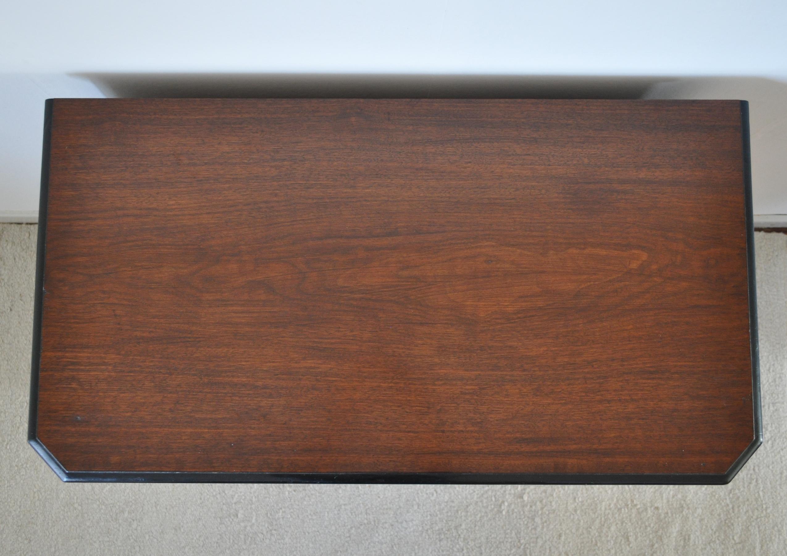 Antique Scandinavian Chest of Drawers in Walnut & Mahogany with Ebonized Details For Sale 12