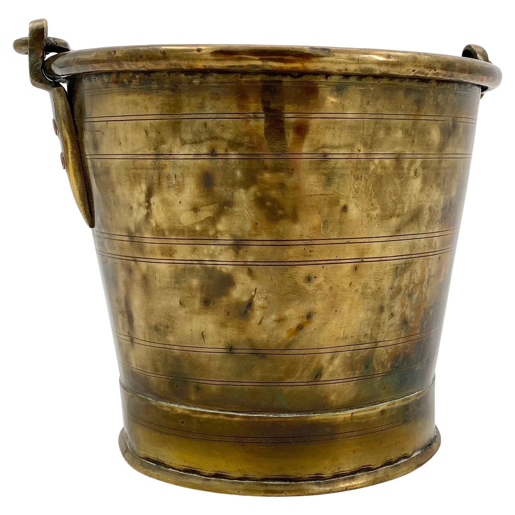 Danish Antique Scandinavian Coal or Fireplace Bucket in Brass, Circa 1810