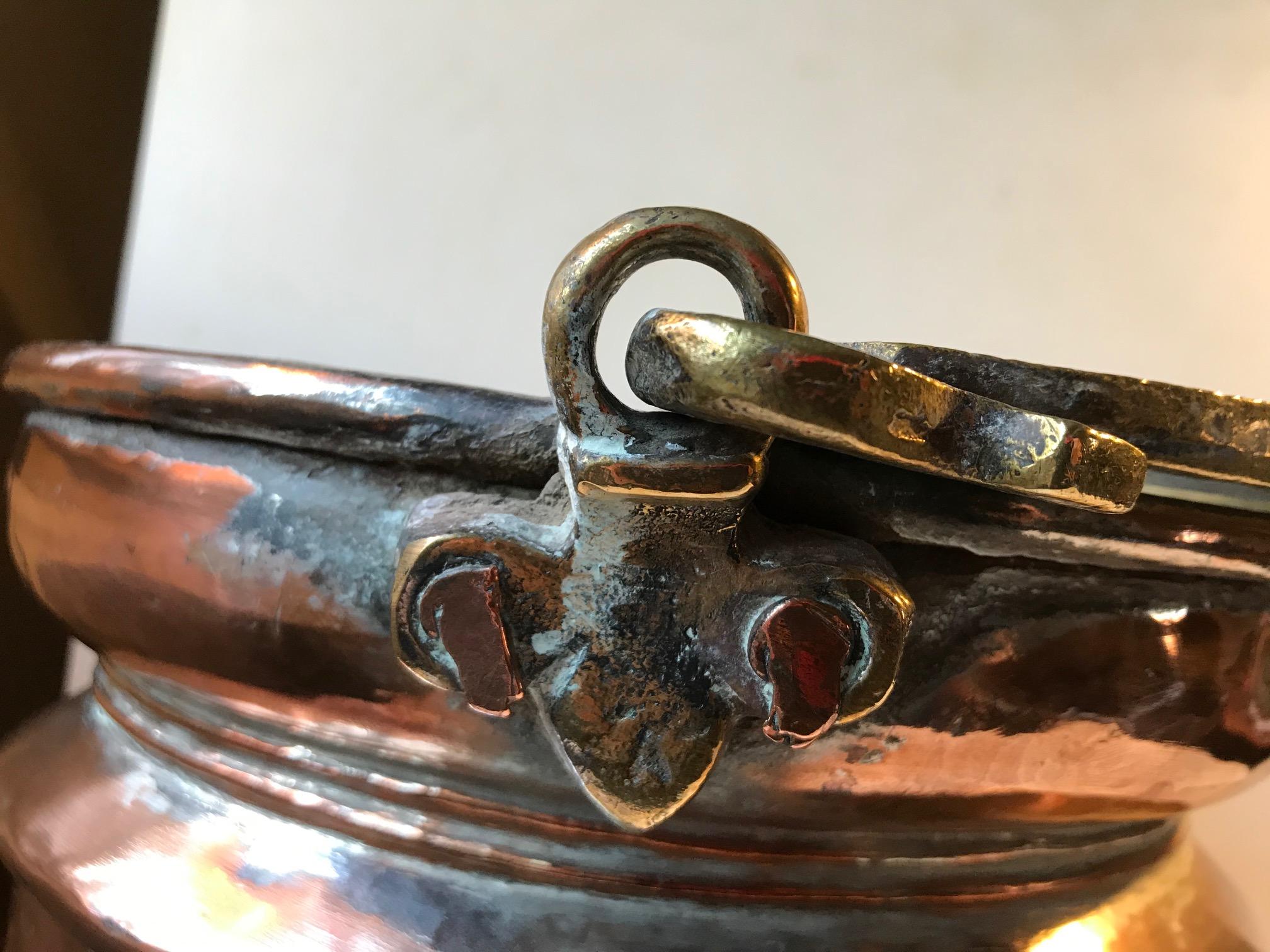 Brass Antique Scandinavian Coal or Fireplace Bucket in Copper, 18th Cen For Sale