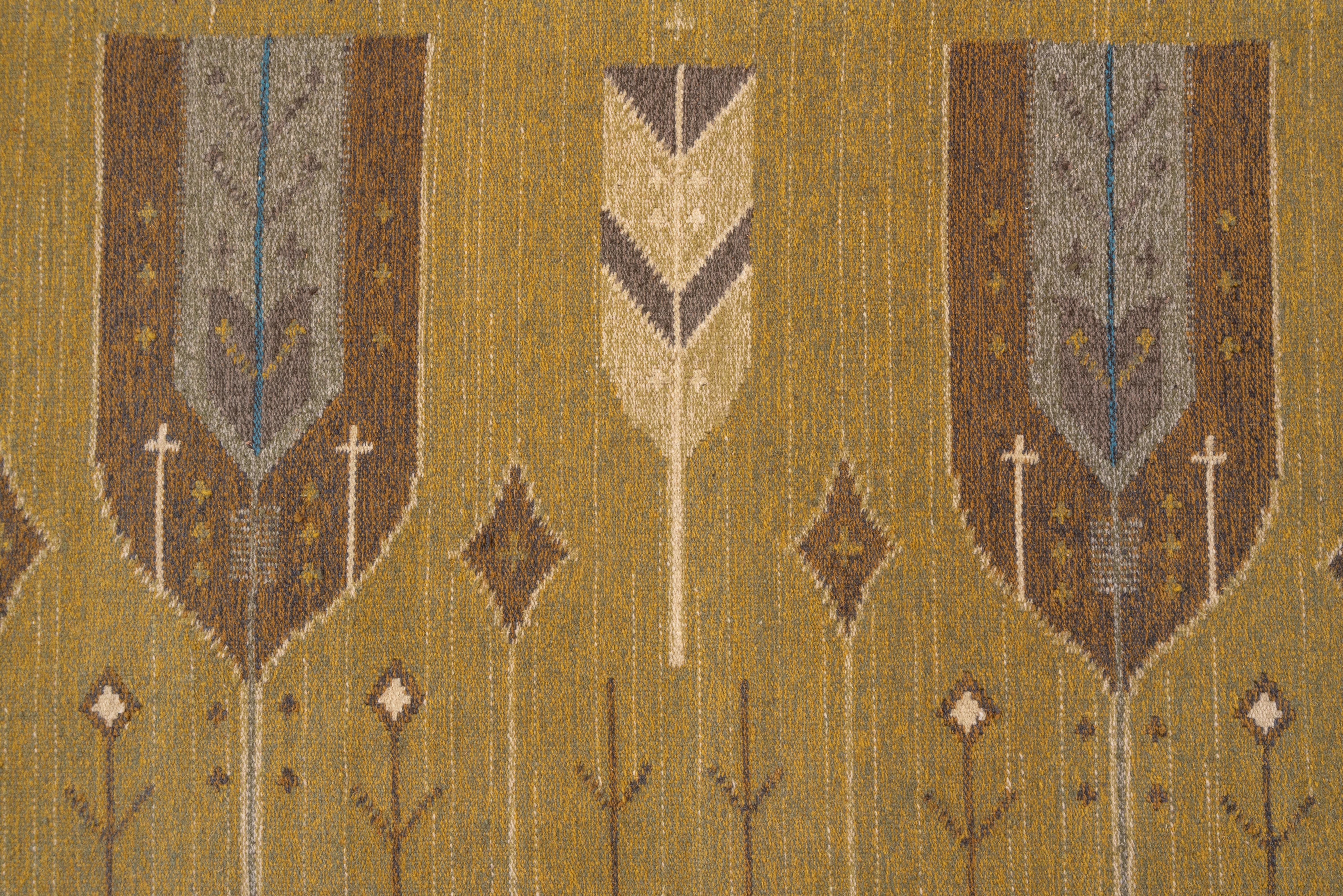 Scandinavian Modern Antique Scandinavian Design Kilim Rug, Art Deco Style, Landscape Orientation For Sale