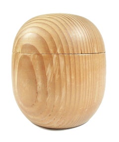 Antique Scandinavian Pine Canister, Treen Ware, Early 20th Century