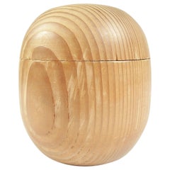 Antique Scandinavian Pine Canister, Treen Ware, Early 20th Century