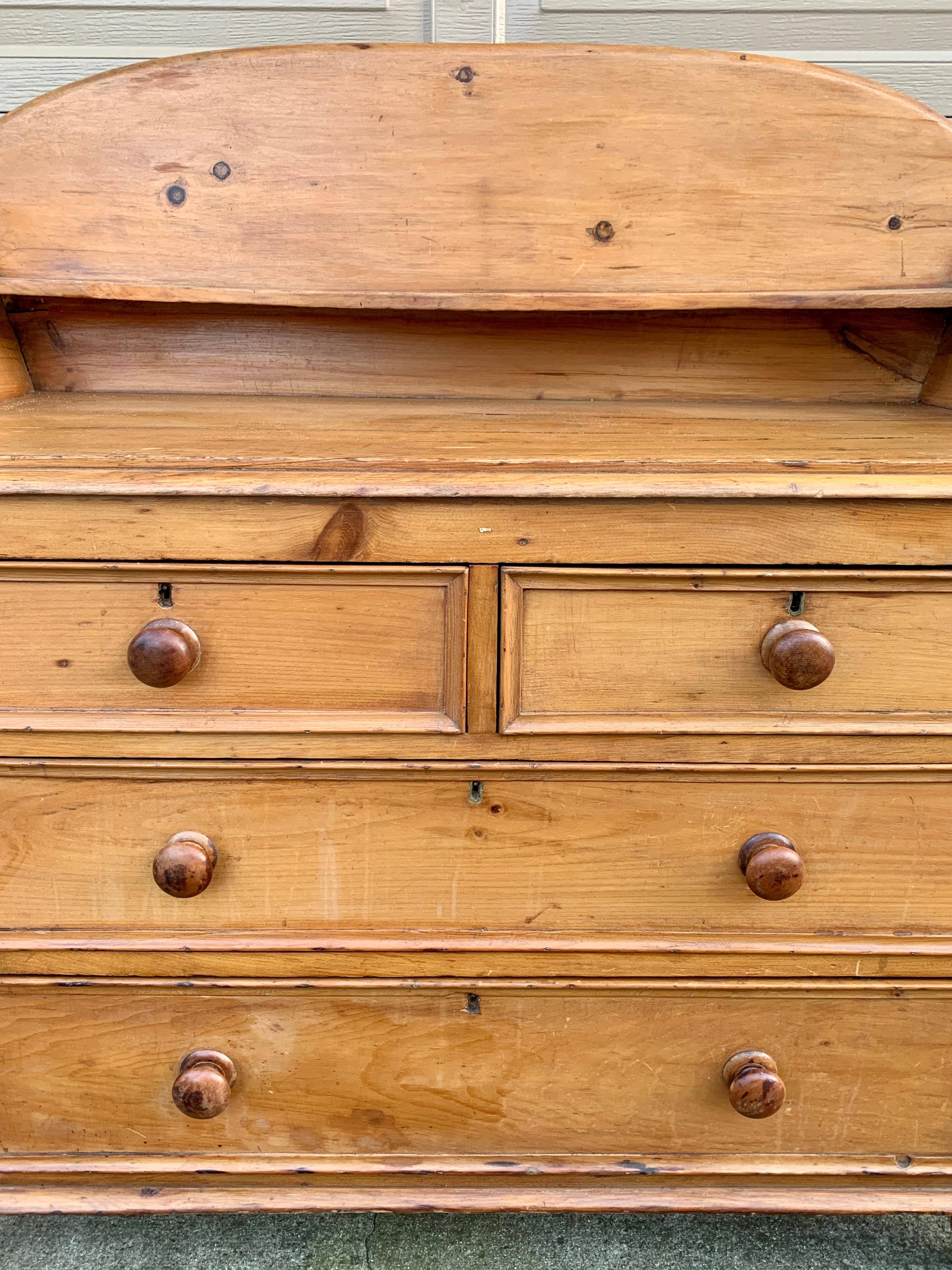 Antique Scandinavian Pine Chest of Drawers or Server, Early 19th Century 10
