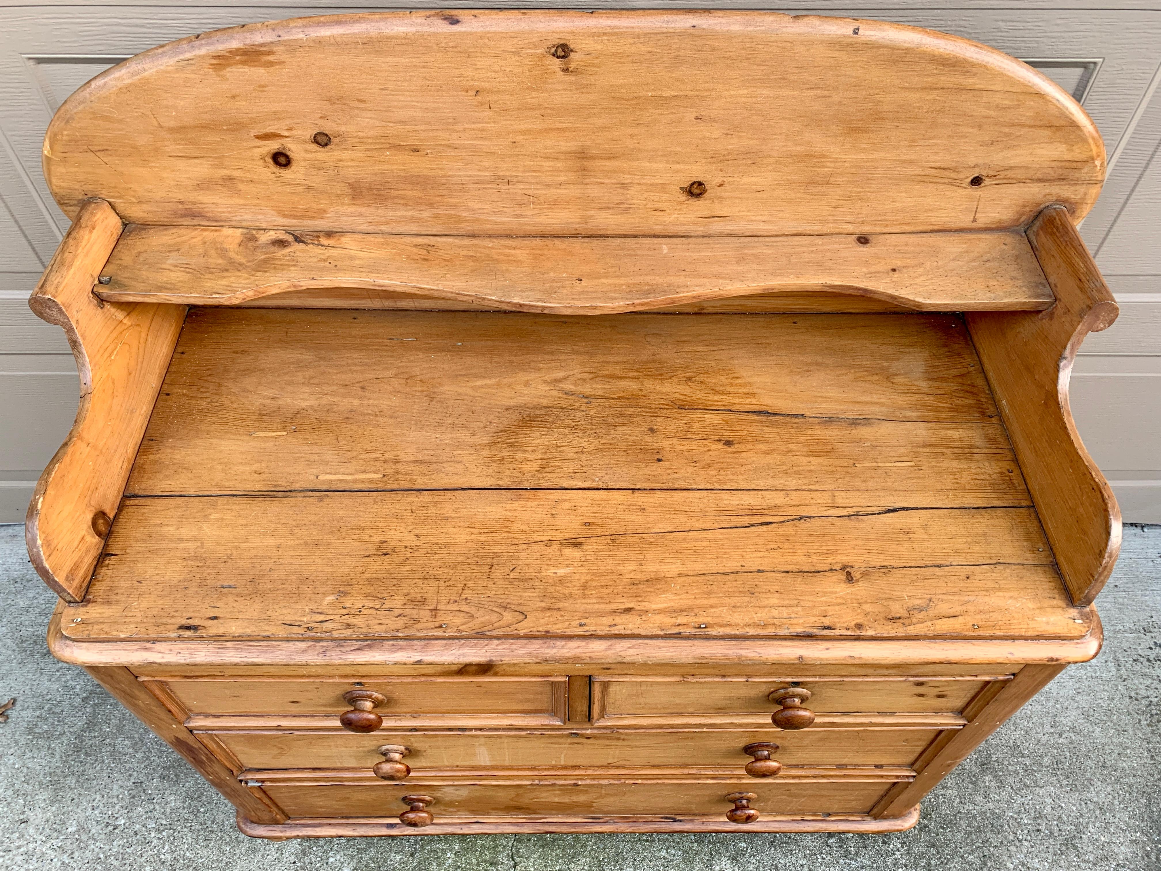 Antique Scandinavian Pine Chest of Drawers or Server, Early 19th Century 4