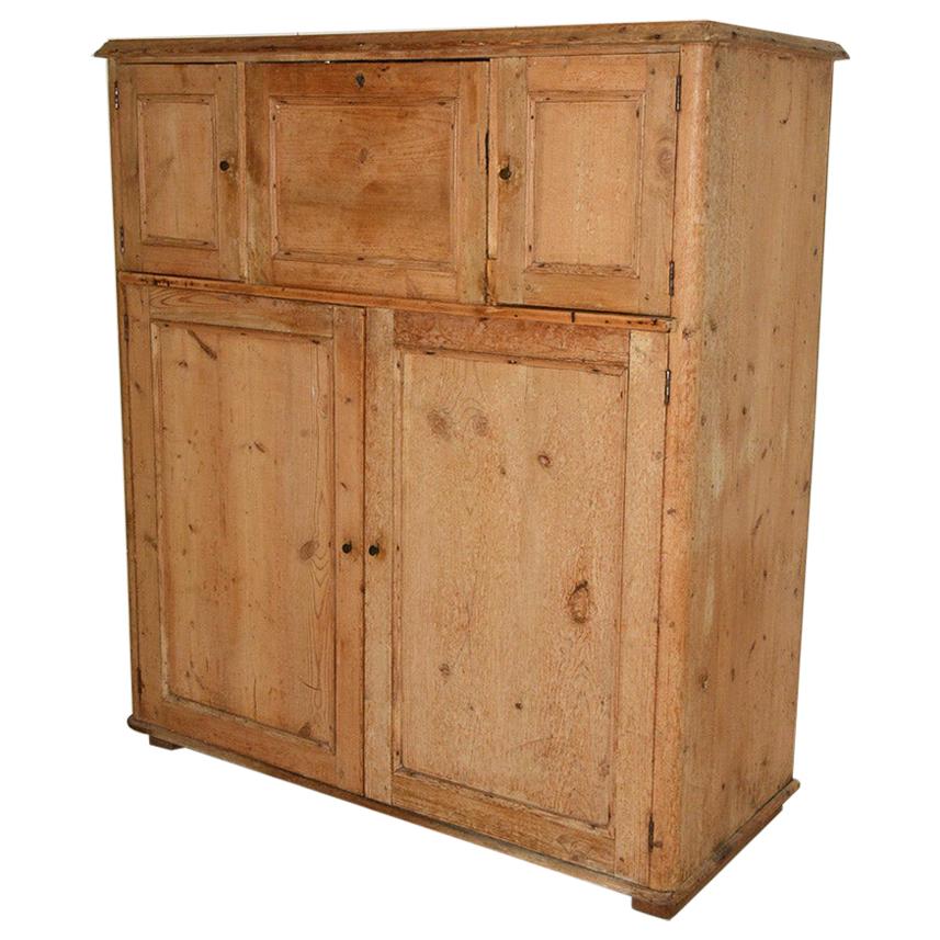 Antique Scandinavian Pine Cupboard For Sale