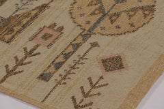 Antique Scandinavian Runner Rug, Swedish Flatweave with Folk Art - Rug & Kilim