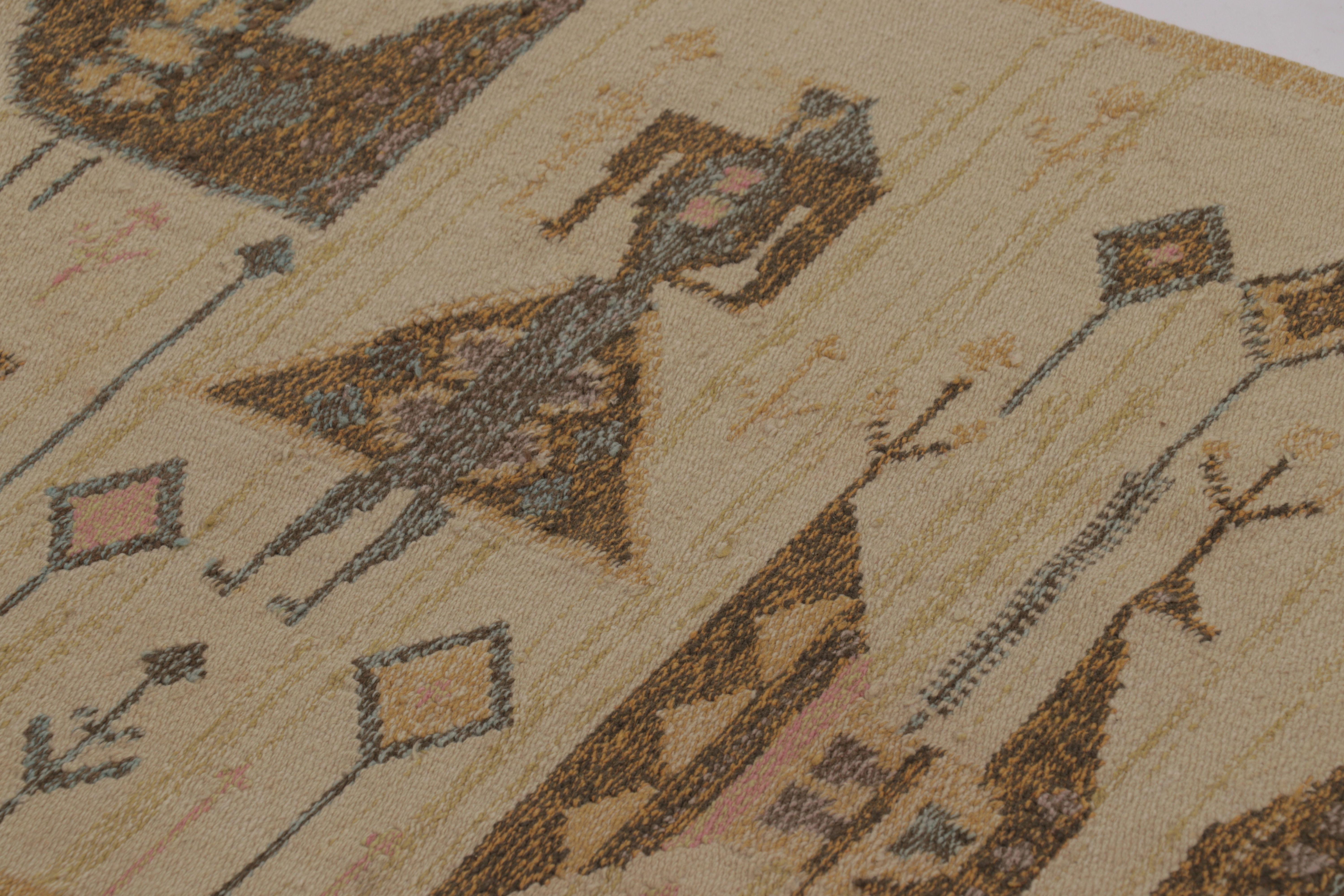 Antiker skandinavischer L�äufer, schwedisches Flachgewebe mit Volkskunst - Rug & Kilim (Schwedisch) im Angebot