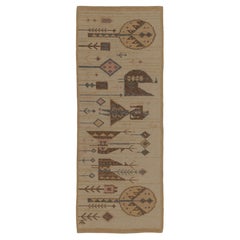 Antique Scandinavian Runner Rug, Swedish Flatweave with Folk Art - Rug & Kilim