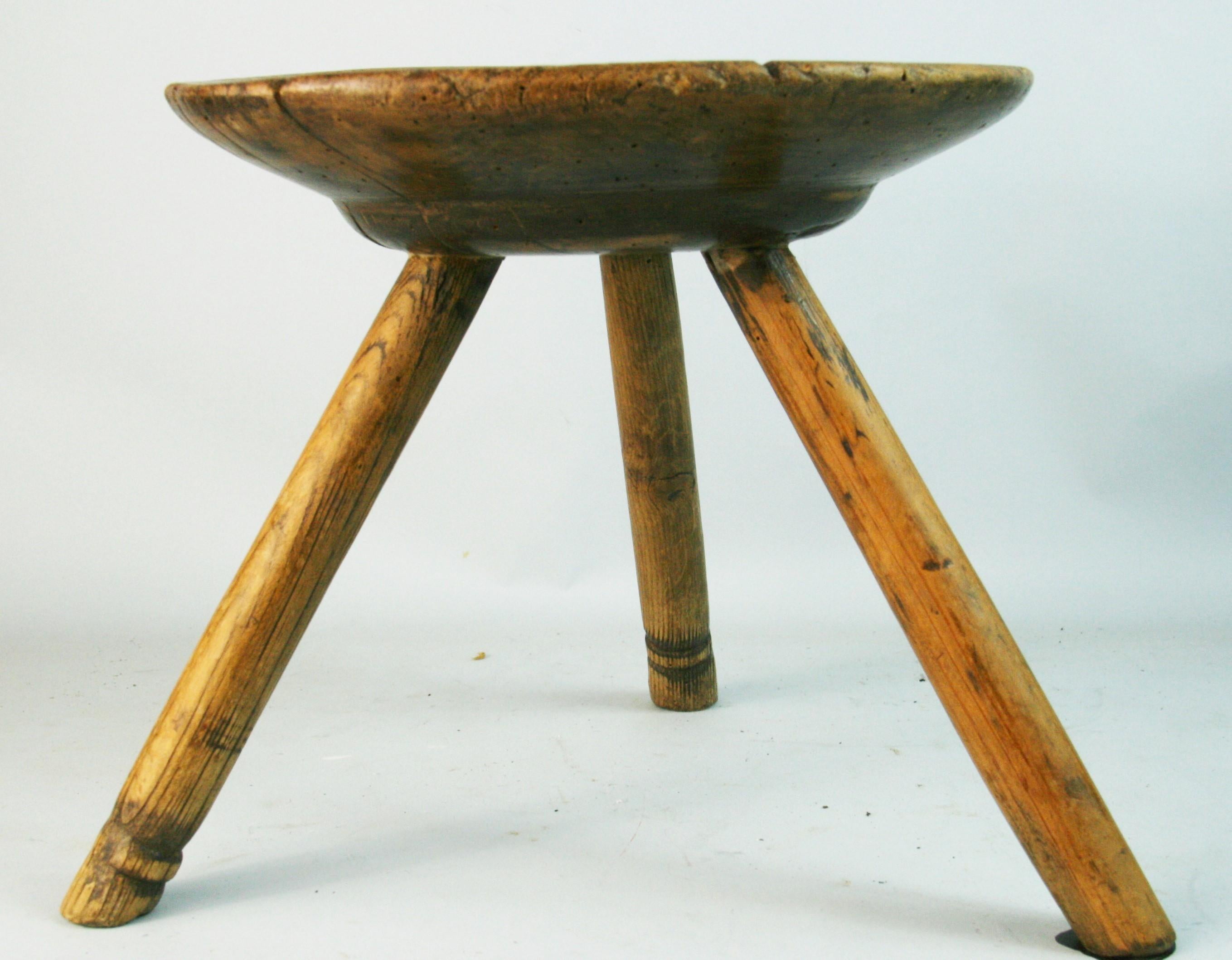 Antique Scandinavian Stool Late 19th Century In Good Condition For Sale In Douglas Manor, NY
