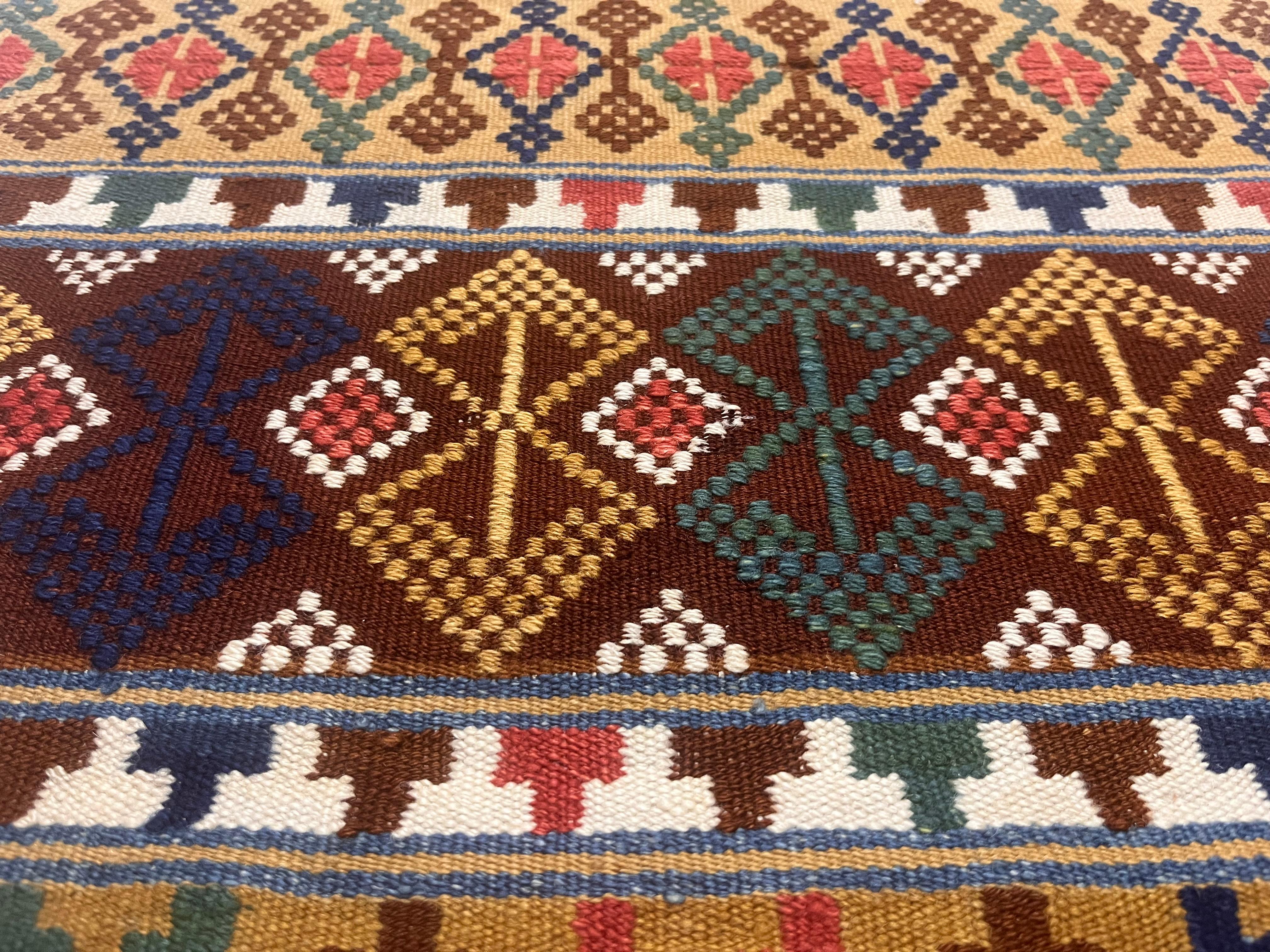 Scandinavo Antico Rug & Kilim tessile scandinavo 1'11