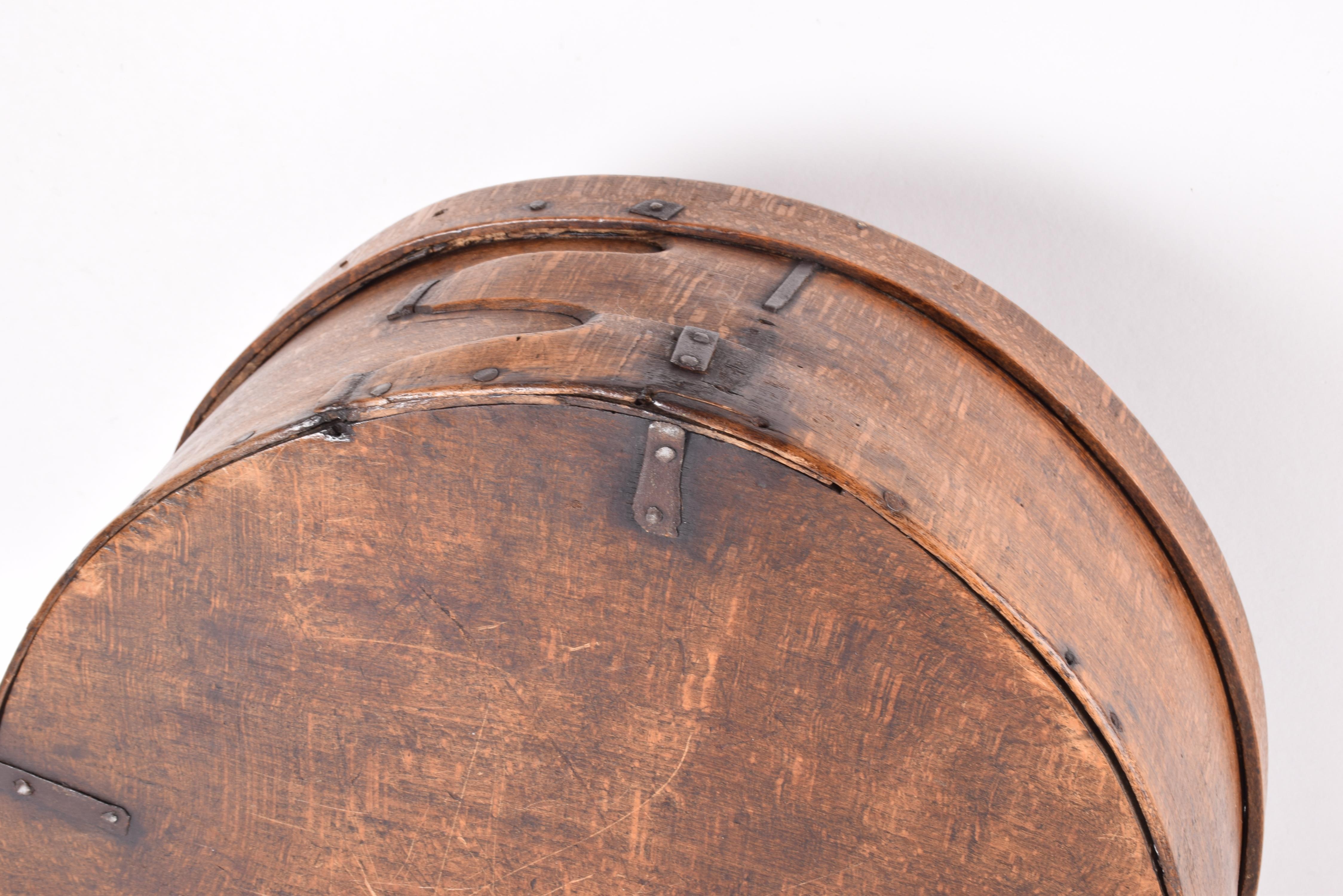Antique Scandinavian Very Large Wooden Basket Dark Bent Wood ca 1850s For Sale 6