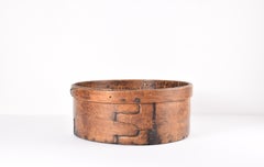 Antique Scandinavian Very Large Wooden Basket Dark Bent Wood ca 1850s