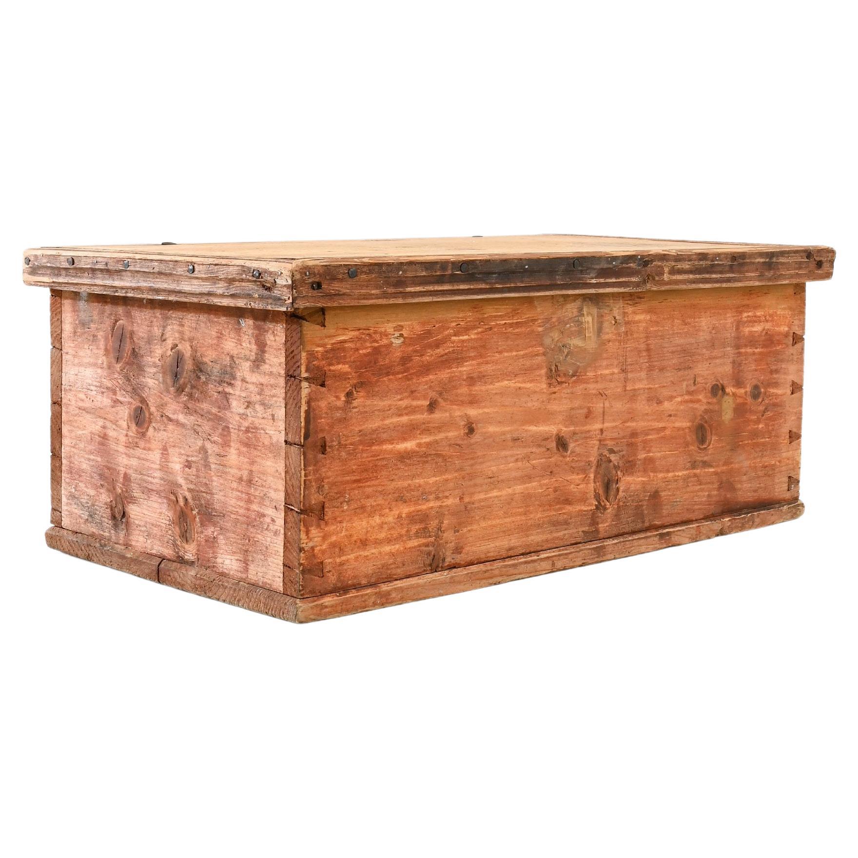 Antique Scandinavian Wooden Box For Sale