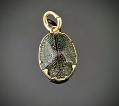 Antique Scarab beetle pendant, 9k yellow gold, charm