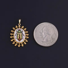 Antique Scarab Micromosaic Pendant of 18k Gold