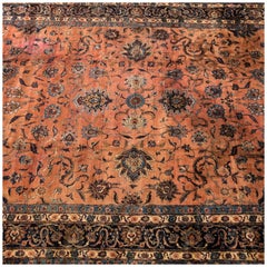 Antique Scarlet Dyed Caucasian Rug
