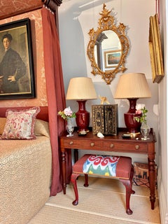 Antique Scarlet Japanned Stool