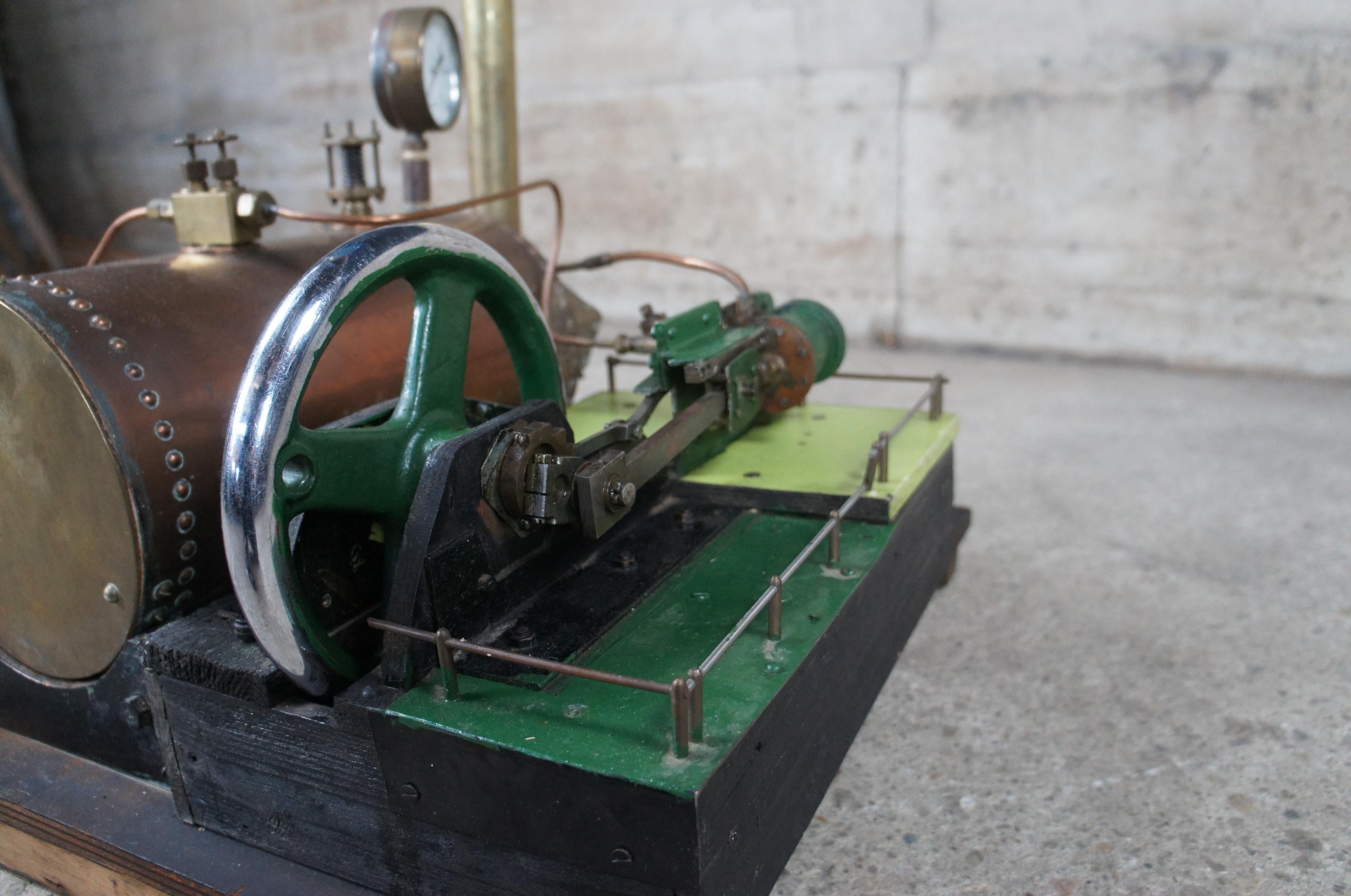 Antikes stationäres Dampfmaschinenmodell mit Kupferrohrgehäuse, Schaeffer & Budenberg, Schaeffer & Budenberg  im Angebot 5