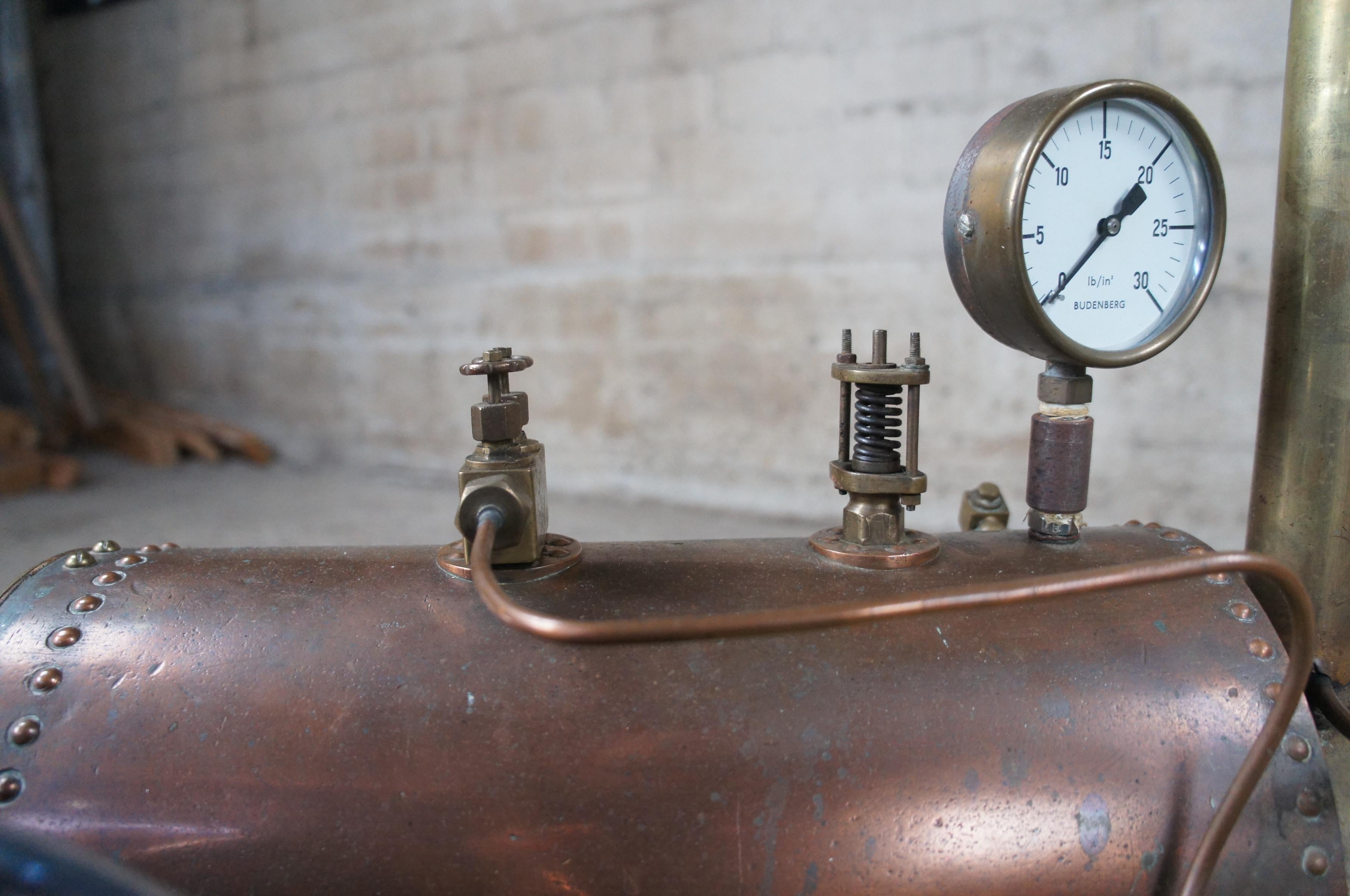 Antique Schaeffer & Budenberg Stationary Steam Engine Model w Copper Boiler  For Sale 6