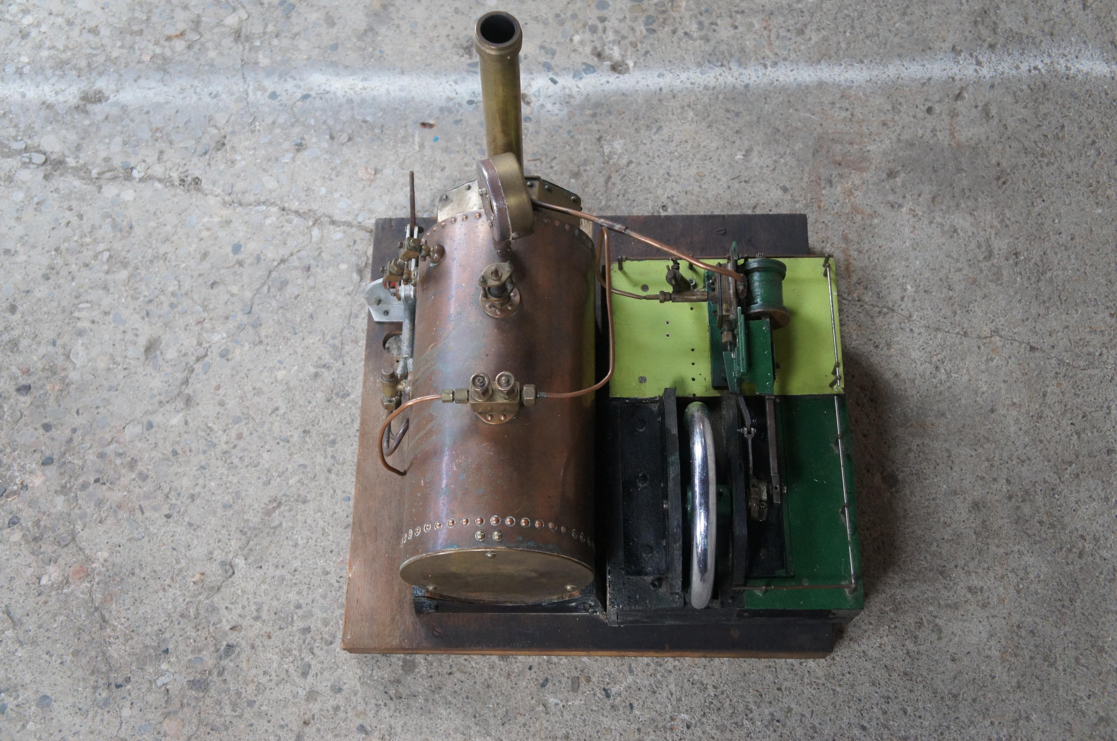 Antique Schaeffer & Budenberg Stationary Steam Engine Model w Copper Boiler  For Sale 3