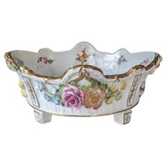 Antique Schierholz Porcelain Floral Bowl With Gold Gilt Accents