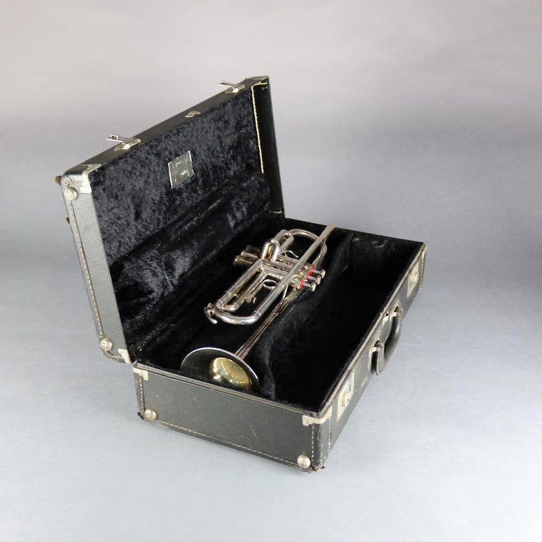 Antique Schilke MII Nickel Over Brass Trumpet and Case, Circa 1920 at