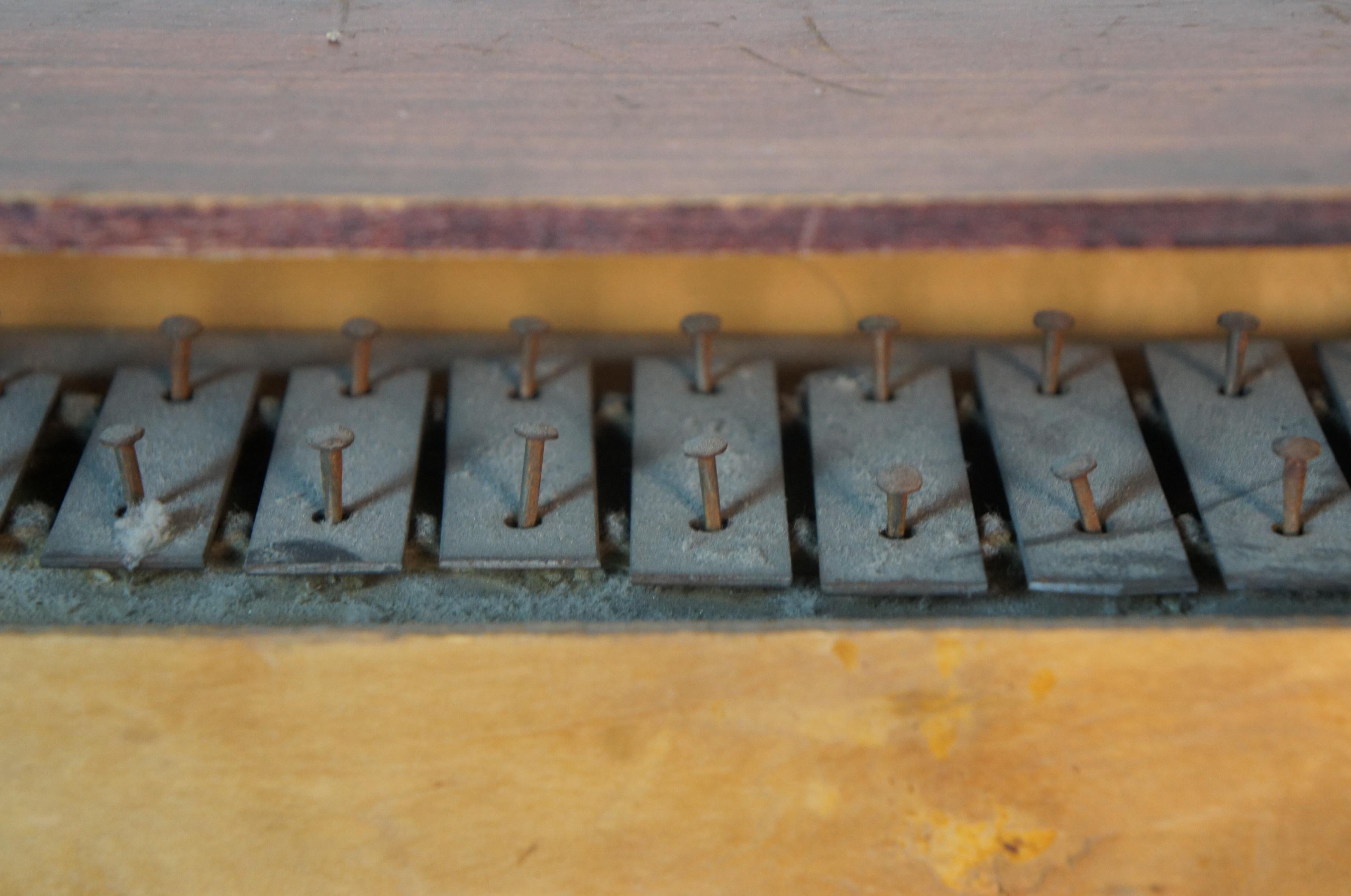 Hardwood Antique Schoenhut 16 Key Upright Toy Piano Neoclassical Cherubs Lithograph