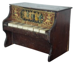 Antico pianoforte Schoenhut a 7 tasti Neoclassico Litografia Cherubini Muse