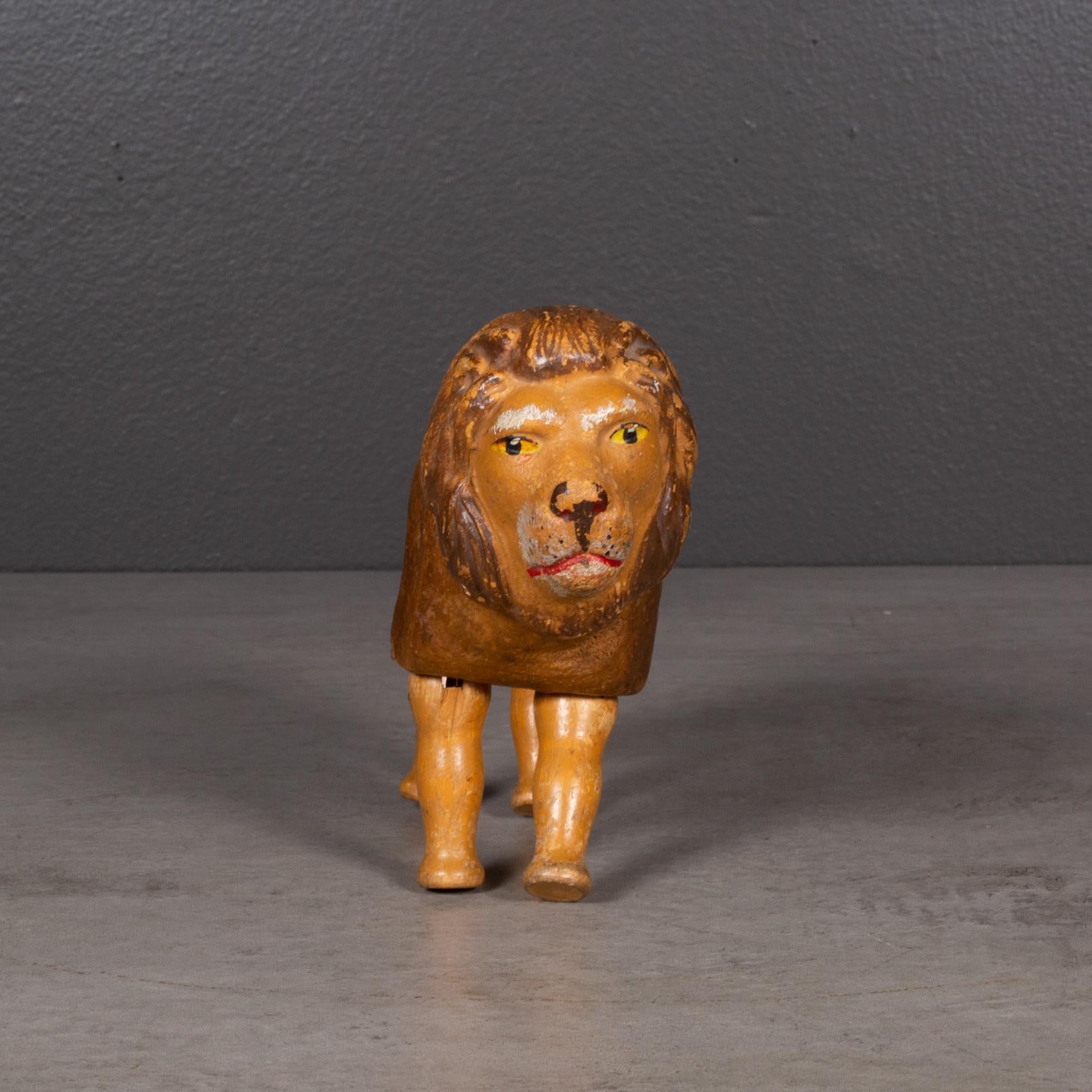ABOUT

Jointed wooden lion manufactured in the 1900s by the Schoenhut Piano Company as part of the 