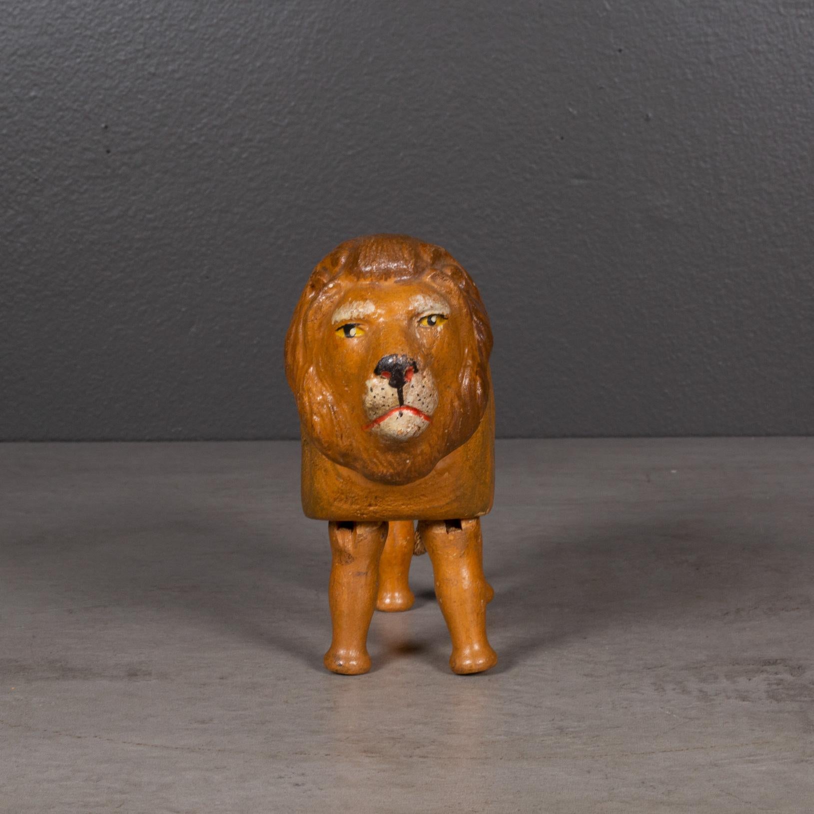 ABOUT

Jointed wooden lion manufactured in the 1900s by the Schoenhut Piano Company as part of the 