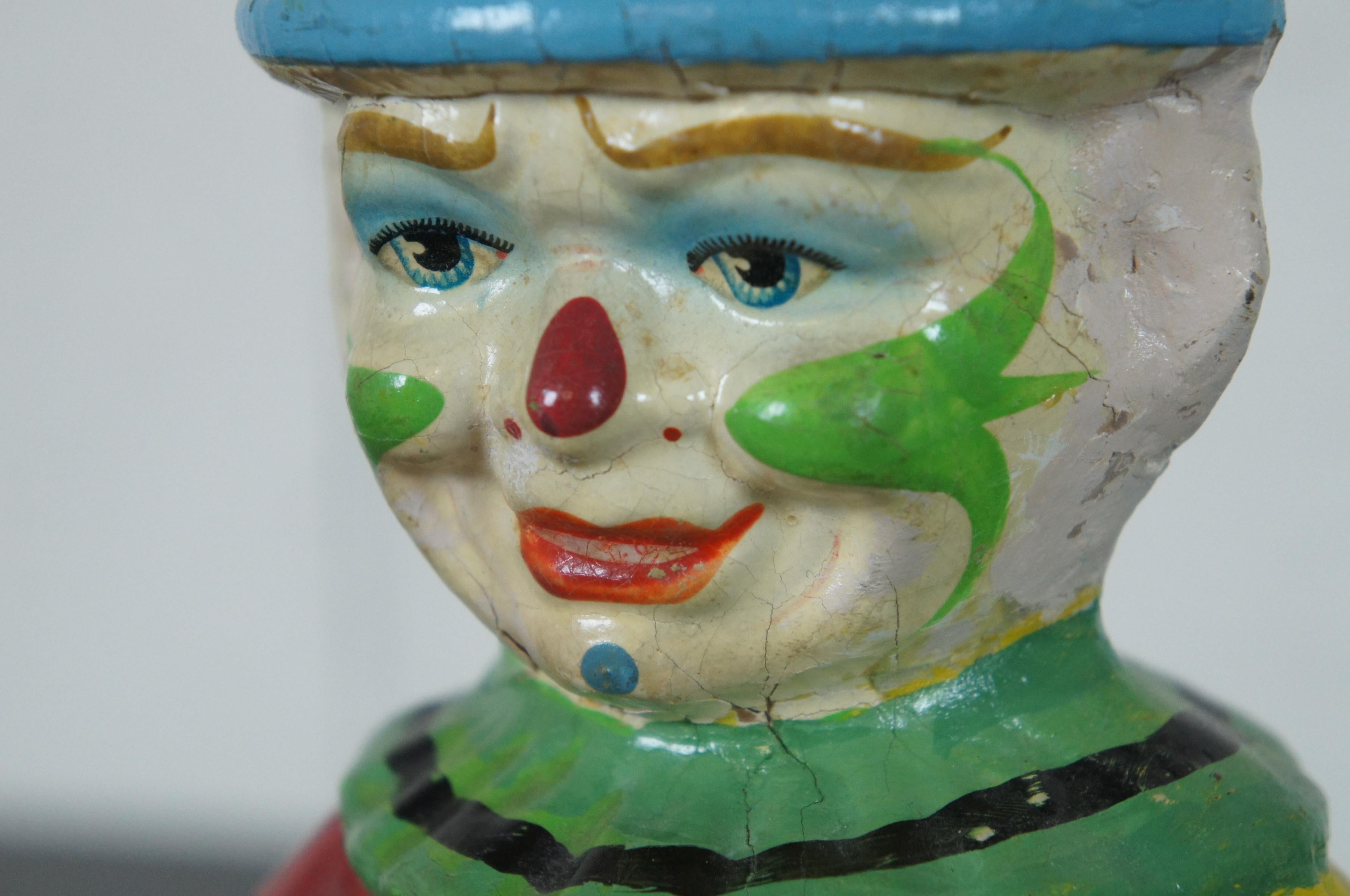 20th Century Antique Schoenhut Papier Mâché Roly Poly Clown Toy